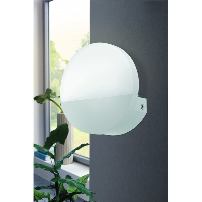 LED аплик с кръгла форма Metrass 1 в бял цвят - интериор