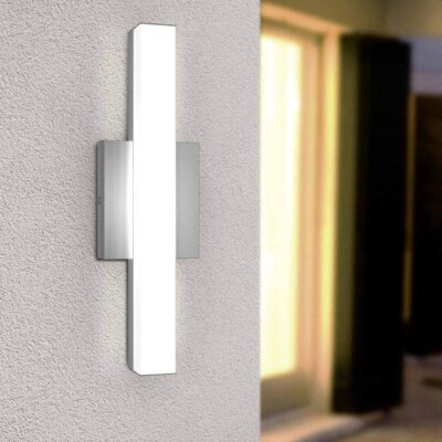 Фасаден LED аплик в сребристо и бяло Acate - екстериор