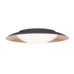 LED плафон/аплик с кръгла рамка в черно и златисто - размер 1