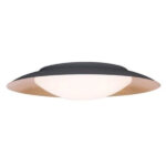 LED плафон/аплик с кръгла рамка в черно и златисто - размер 2