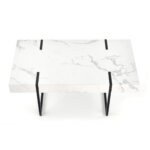 Холна маса с плот като бял мрамор и черна основа отгоре