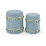 К т текстилни табуретки с място за съхранение (2 цвята)   син