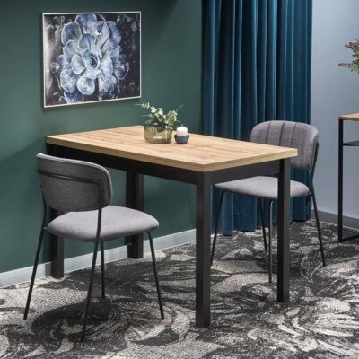 Компактна трапезна маса в дървесен цвят и черно