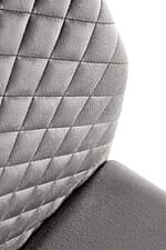 Модерен трапезен стол с кадифе и метал-сив цвят, детайл