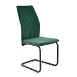 Модерен трапезен стол с кадифе и метал-тъмнозелен цвят