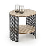 Помощна маса с 2 кръгли плота в дървесен цвят