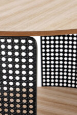 Помощна маса с 2 кръгли плота в дървесен цвят - детайл