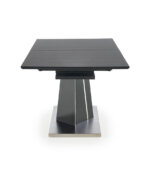 Разтегателна трапезна маса със сив стъклен плот - отстрани