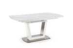 Разтегателна трапезна маса в цвят бял мрамор