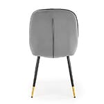 Сив трапезен стол с крака в черно и златисто - снимка отзад