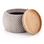 Сива табуретка с ракла и двулицев капак   отворена