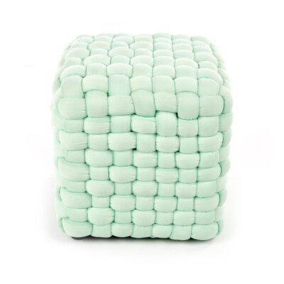 Текстилна табуретка с форма на куб (3 цвята) - отпред