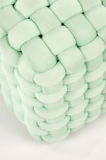 Текстилна табуретка с форма на куб (3 цвята) - тъкан