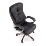 Черен офис стол от еко кожа с TILT механизъм   отгоре