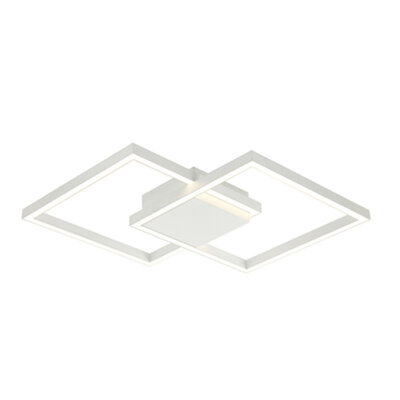 LED плафон с 2 квадратни рамена Veria в бял цвят