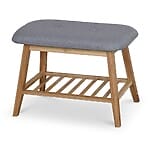 Пейка от бамбук и текстил с място за обувки - малка