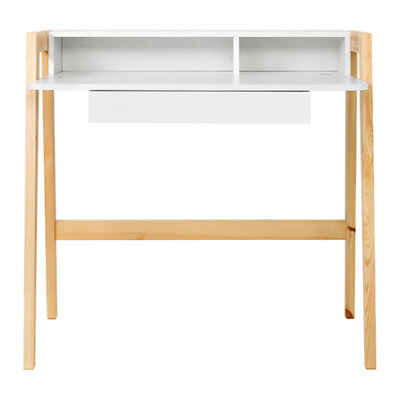 Бюро с дървена основа и USB порт в скандинавски стил - отпред