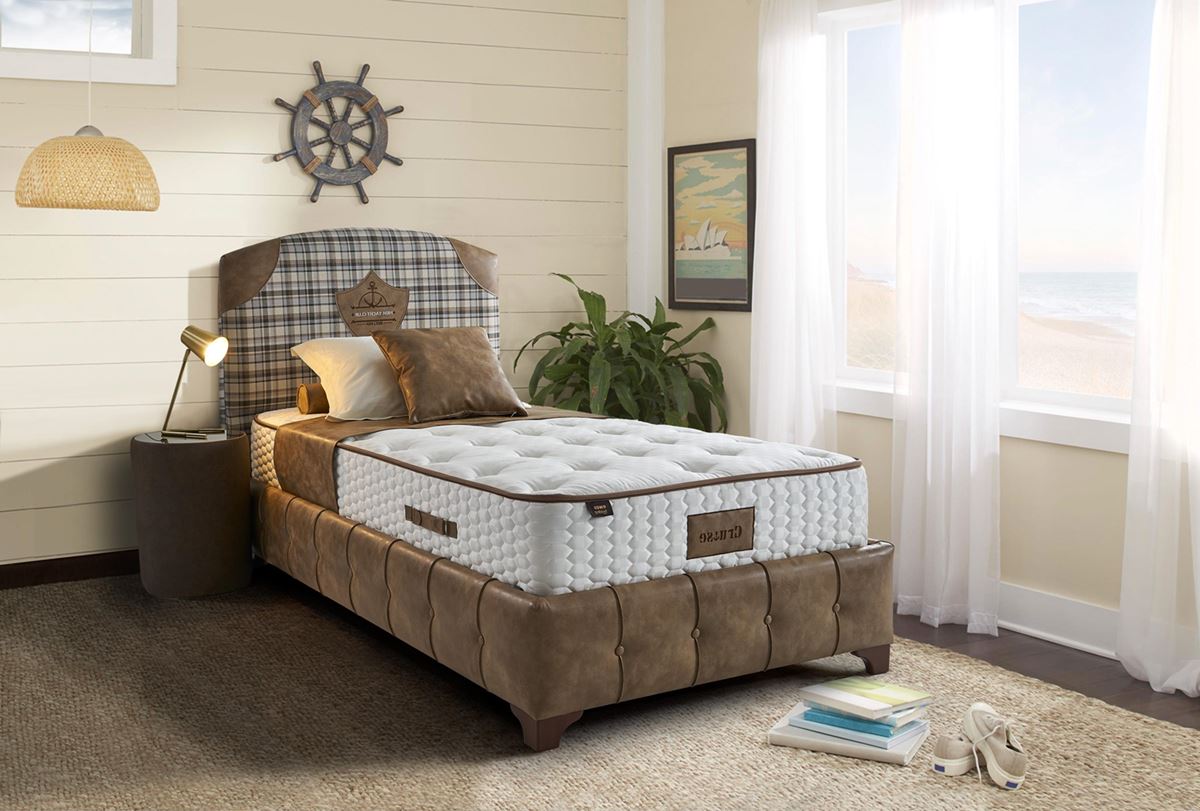 Единично тапицирано легло с морски мотиви-интериор Тапицирано единично легло с морски мотиви от GRANDecor