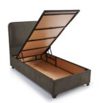 Легло на крачета с атрактивна визия в сив цвят единична база, детайли