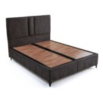 Тапицирано легло с ракла в сив цвят