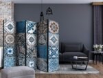 Двулицев параван имитиращ ориенталски плочки - петкрилен - интериор