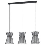 Пендел с 3 тела от стъкло и метал Maseta в черен цвят