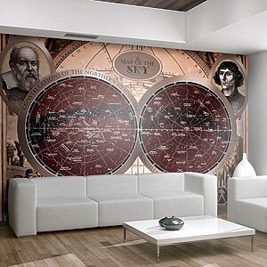 Фототапет с карта на звездно небе и съзвездия - интериор