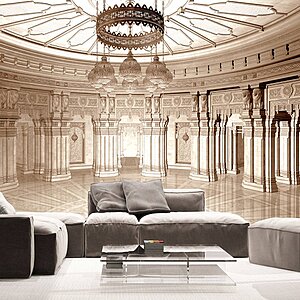 Фототапет с 3D ефект и кръгла бална зала - интериор