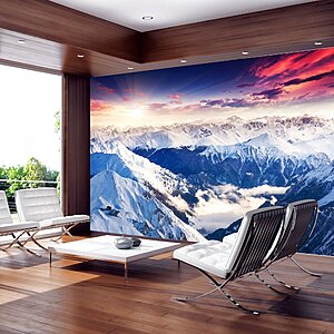 Фототапет със зимен планински пейзаж - Алпи - интериор