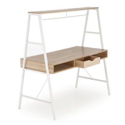 Двустранно бюро с рафт и чекмеджета   диагонал