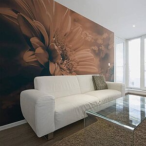 Фототапет за стена с гербер в бронз-интериор