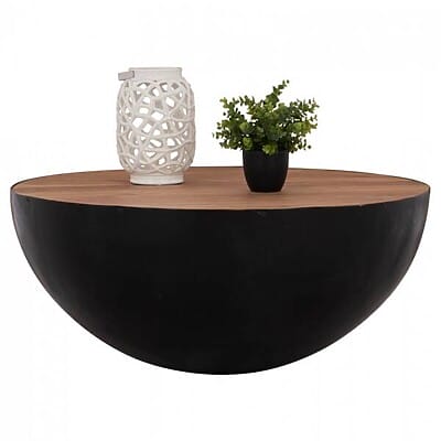 Декоративна холна маса от дърво и метал-черен