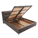 Легло с луксозна дамаска в тъмнокафяв цвят-детайли