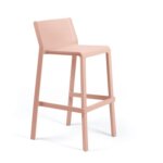 Градински бар стол в класически дизайн серия Мелина-розов