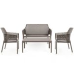 Градински сет от 5 части серия Нико-сив