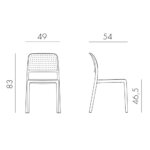 Градински стол от полипропилен с класическа визия размери