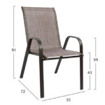 Градински трапезен комплект от 5 части-кафяв, стол-размери