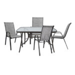Градински трапезен комплект от 5 части-сив
