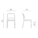 Трапезен стол от полипропилен с класическа визия-размери