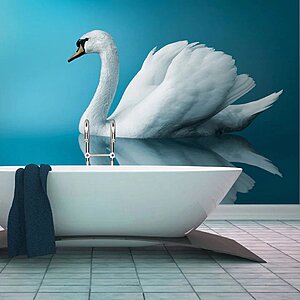 Фототапет с бял лебед-интериор