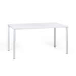 Градинска маса с алуминиеви крака-бял, размер 4