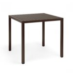 Градинска маса с алуминиеви крака-кафяв, размер 2