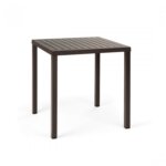 Градинска маса с алуминиеви крака-кафяв, размер 1