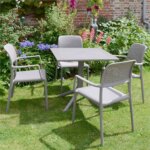 Градинска маса Соренто сив, примерна подредба