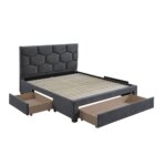 Легло с текстилна дамаска и чекмеджета Глен чекмеджета