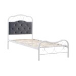 Легло с тръбна конструкция и тапицирана табла Фабио   без матрак