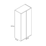 Двукрилен гардероб в цвят орех и огледални врати Бриел-размери