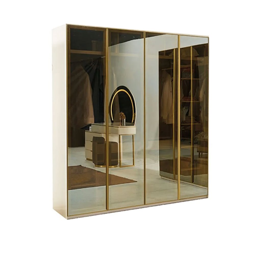 Гардероб с огледални врати, LED осветление и сейф Калиопа Гардероб с огледални врати, LED осветление и сейф Калиопа