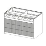 Нощно шкафче с две чекмеджета и прозрачен плот Бриел детайли