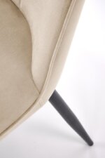 Трапезен стол от текстил и метал Джуди-бежов, детайли